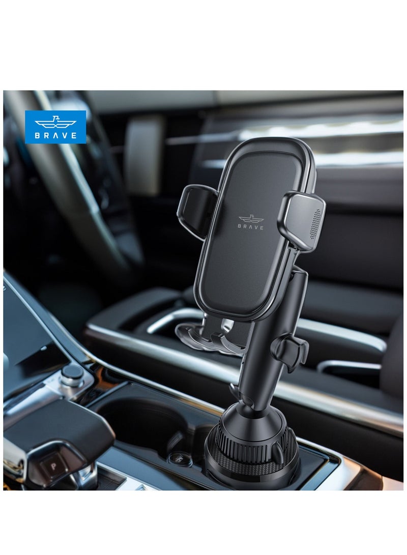 Brave Car Phone Holder Cup Holder with Adjustable Long Neck – Universal 360° Rotating Mount for SUVs, Trucks, Vans, Golf Carts – Slip-Resistant, Hands-Free, Compatible with Thick Cases, iPhone Air, iPhone 17 / 17 Pro / 17 Pro Max, 16 / 15 / 14 / 13, Samsung Galaxy S25 / S25 Ultra / S24 / S23 / S22 Ultra, Google Pixel & 4–7 Inch Smartphones - Image 1